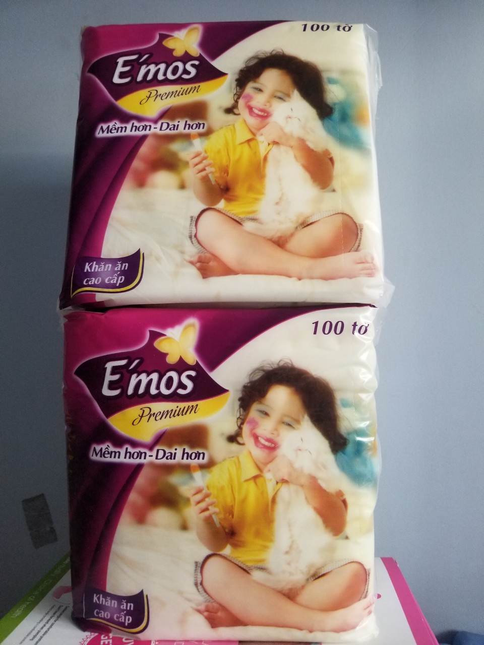 Combo 2 khăn ăn Emos bịch 100 tờ