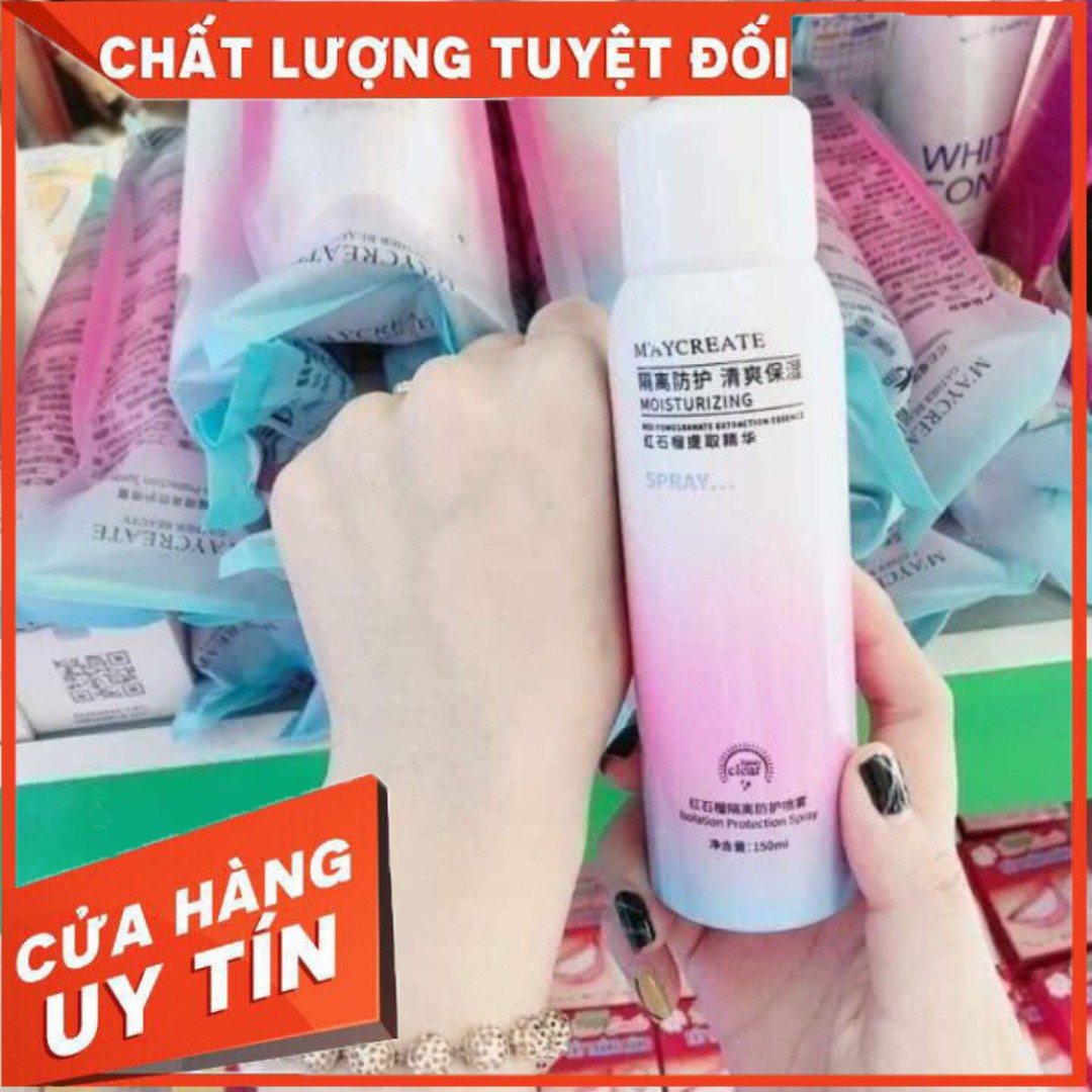 Xịt Chống Nắng Trang Điểm Trắng Da Maycreate SPF 35+ 150ml