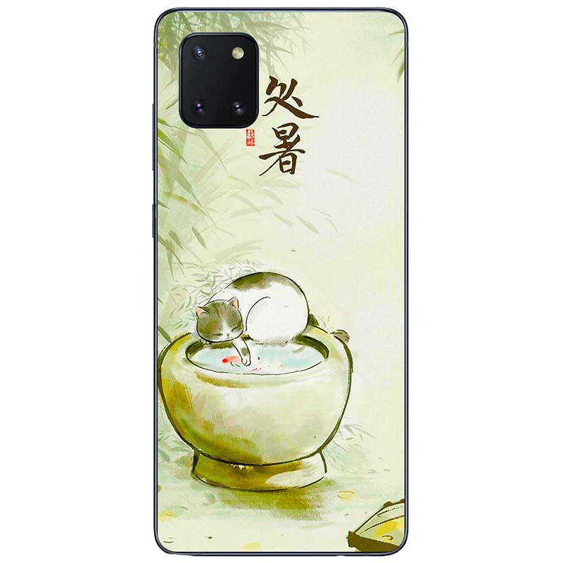 Ốp lưng dành cho Samsung Galaxy Note 10, Note 10 Plus, Note 10 Lite, Note 20, Note 20 Ultra mẫu Mèo và lu nước