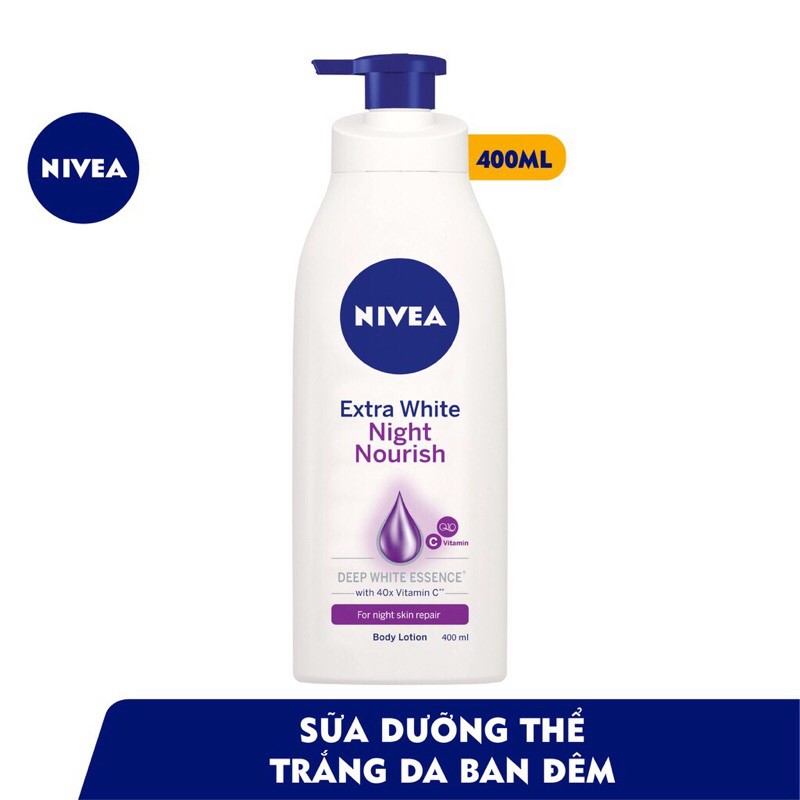 Combo 2 chai sữa dưỡng thể nivea dưỡng trắng da ngày và đêm 350ml
