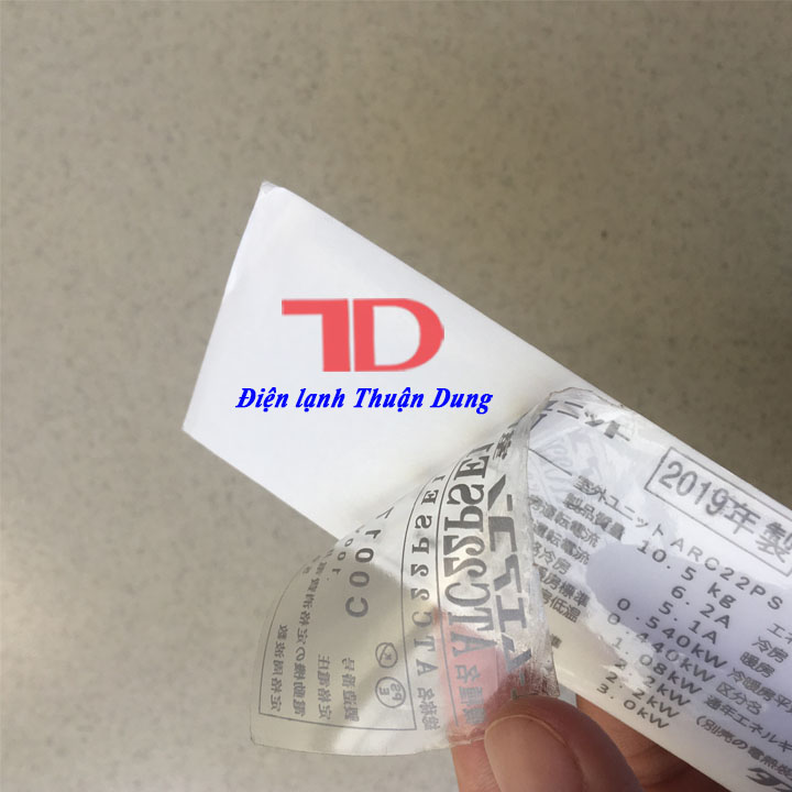 Tem thông số dành cho máy lạnh DAIKIN nội địa