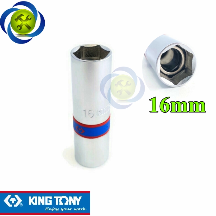 Tuýp tháo bugi 16mm có nam châm kingtony 466516m dài 70mm 6 cạnh