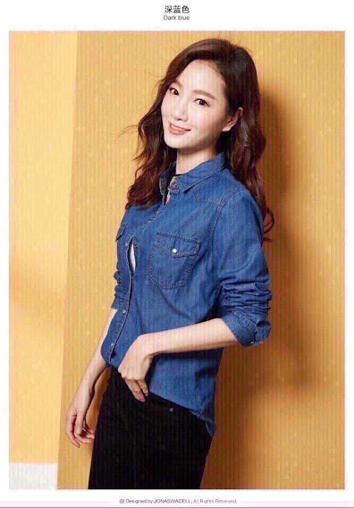 Áo sơ mi jean nữ tay dài hollister