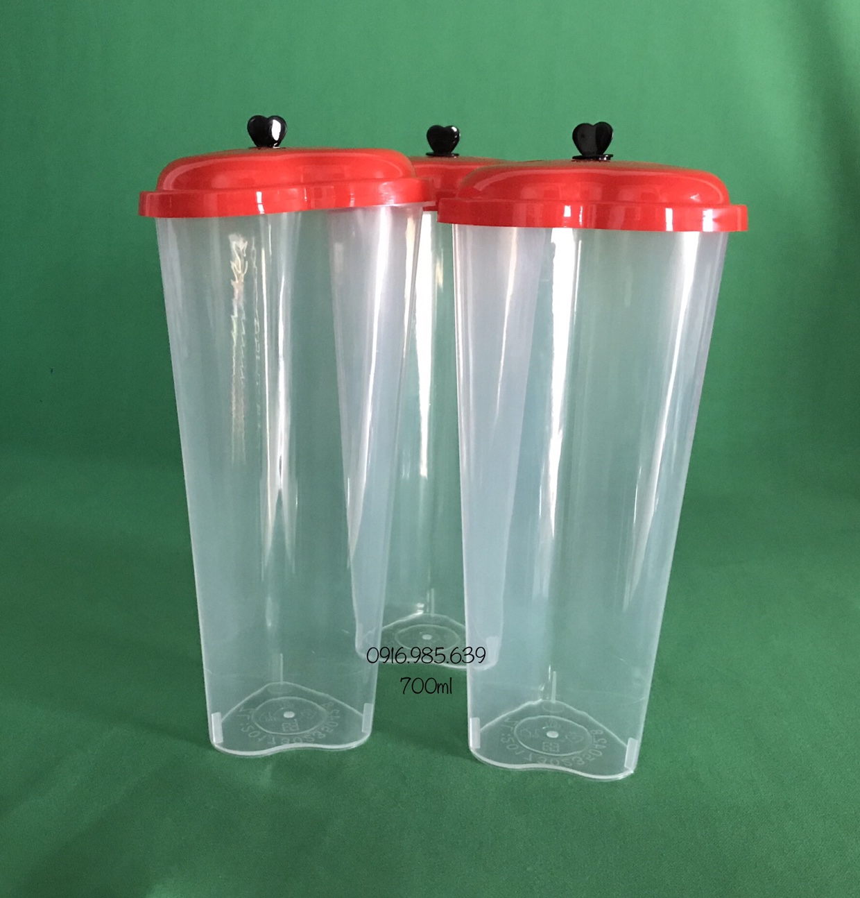 100 LY PP TRÁI TIM 700ML + NẮP + NÚT TIM