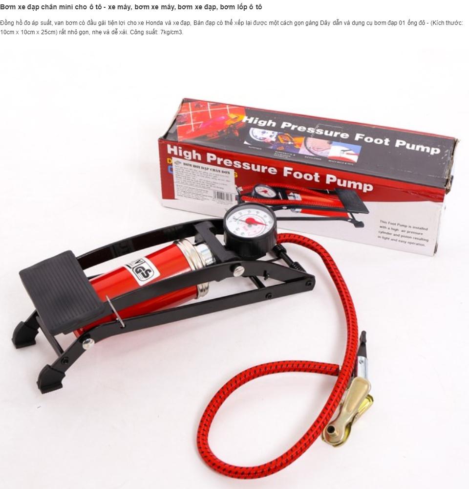 Bơm hơi đạp chân cao cấp có van xả hơi thông minh 2 trong 1 siêu bền, Bom hoi dap chan cao cap co van xa hoi thong minh 2 trong 1