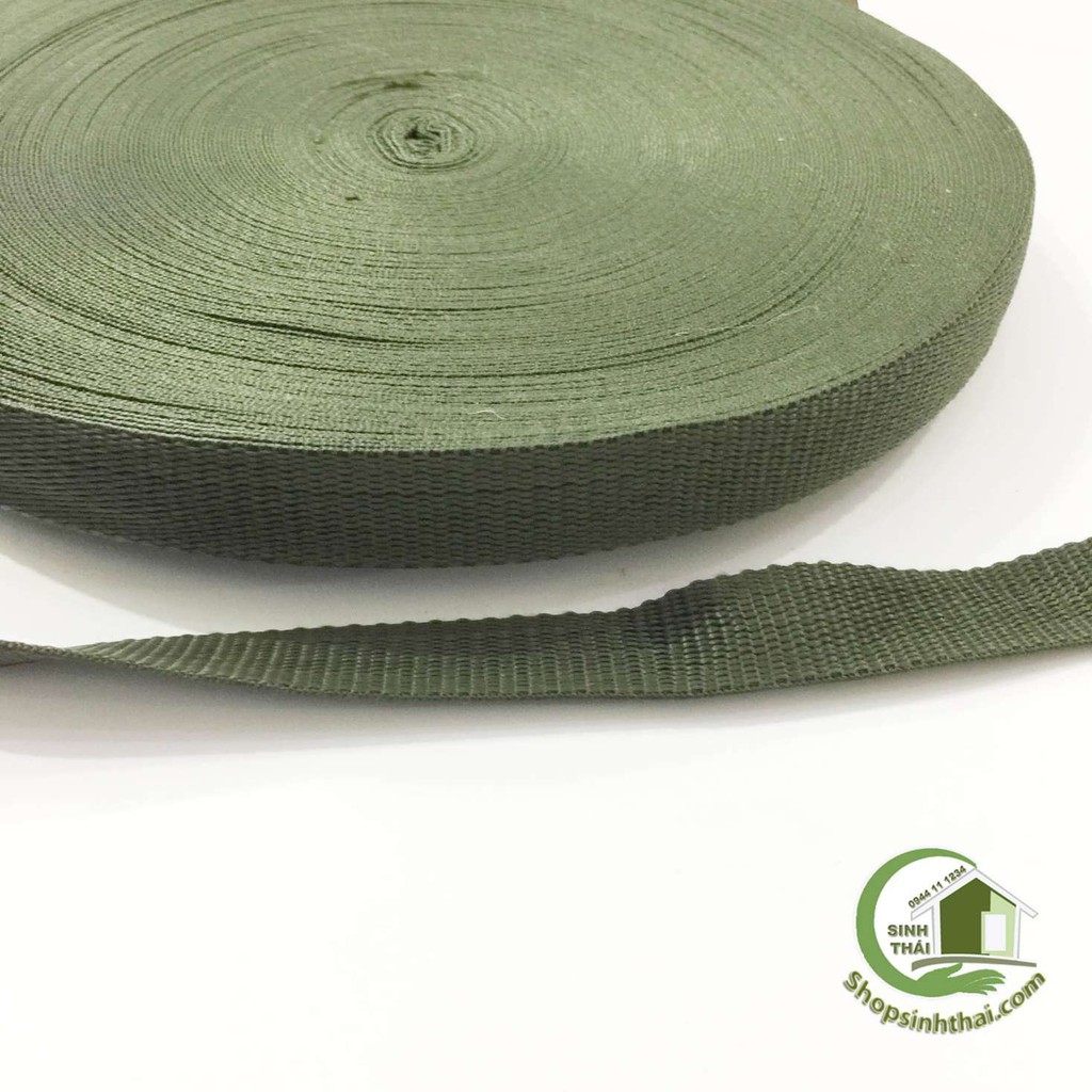 [HCM]Dây dù dẹt màu xanh rêu [1 mét x khổ rộng 3cm]