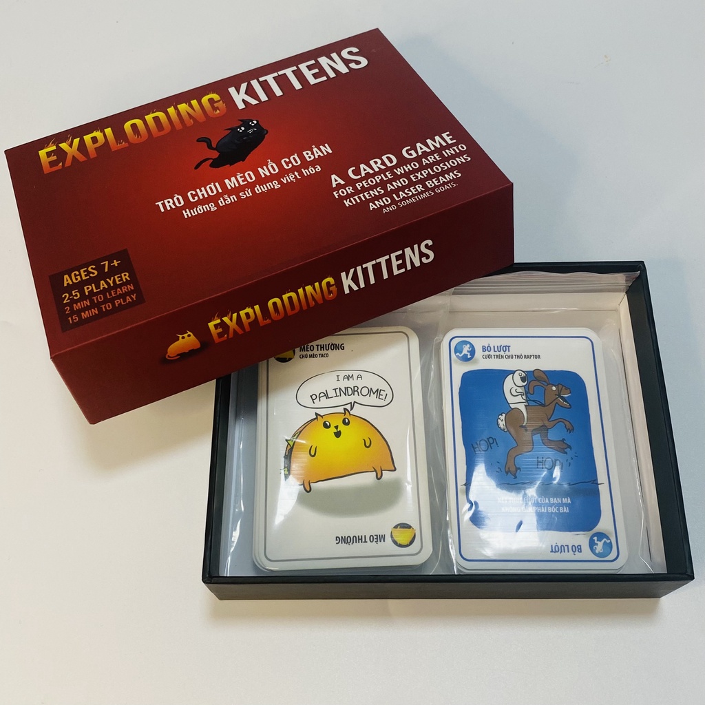 Bài Mèo Nổ việt hóa  Exploding Kittens phiên bản hộp đỏ cao cấp