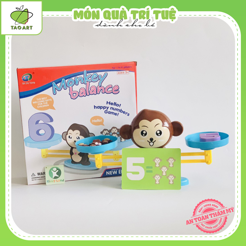 Đồ chơi TAOART bộ bàn cân con khỉ thăng bằng giúp bé học toán và phép tính - TA0026