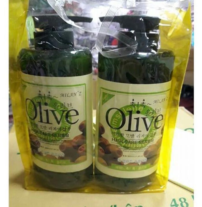 [Hoàn Tiền 10%] [HCM]COMBO 2 CHAI DẦU GỘI VÀ DẦU XẢ OLIVE 800ML - HÀN QUỐC