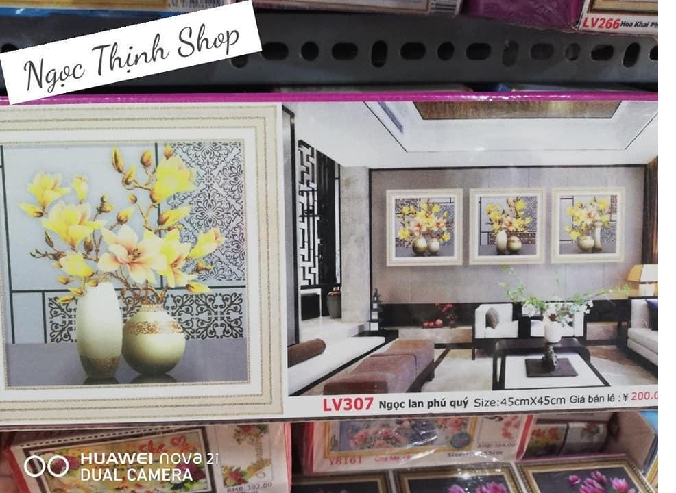 Tranh đính đá ngọc lan phú quý LV307