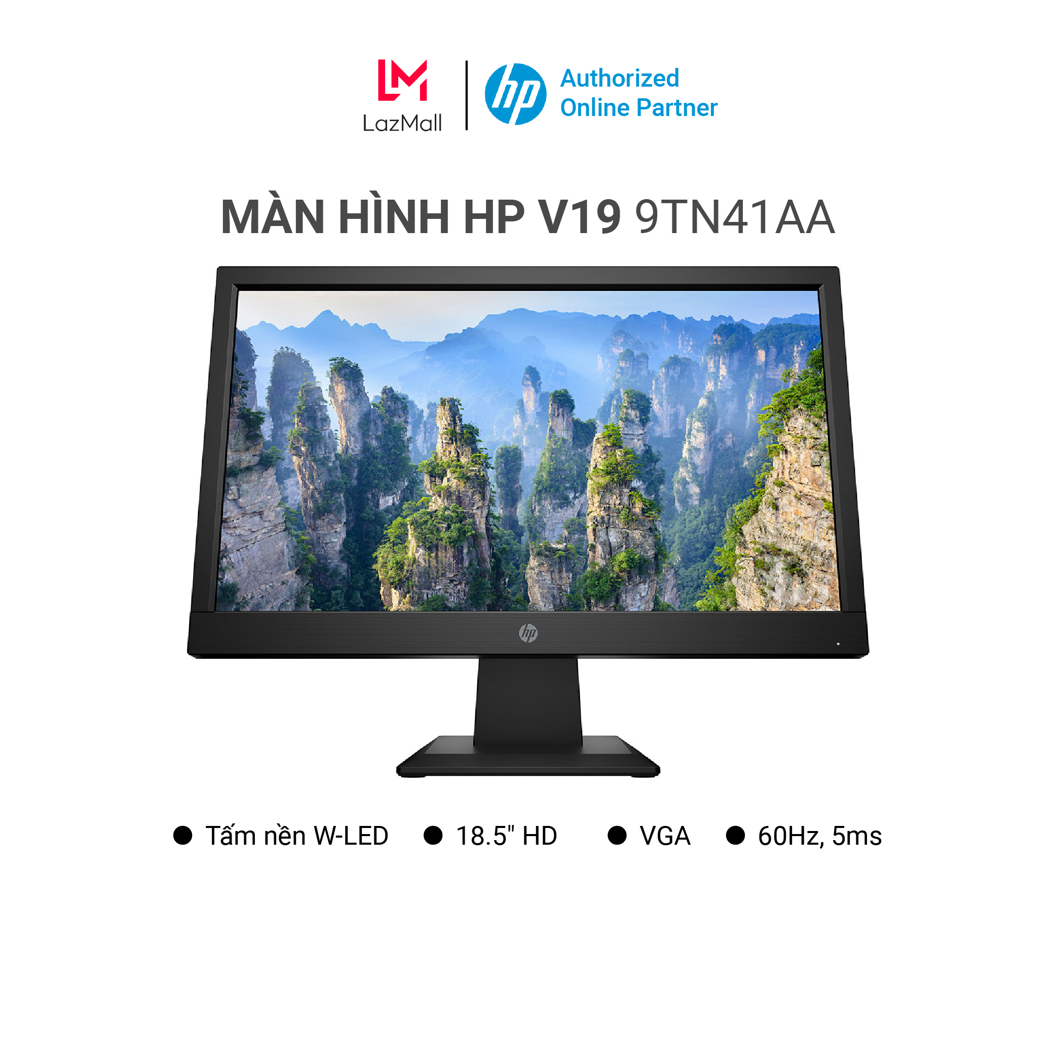 [VOUCHER 10%] Màn hình máy tính HP V19 (9TN41AA) 18.5-inch HD 60Hz ĐEN