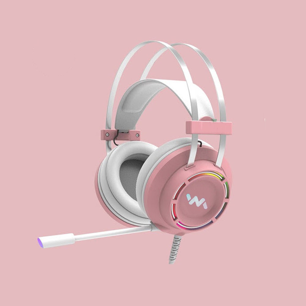 Tai Nghe Gaming Wangming 9800 Pink Âm Thanh 7.1 Jack...