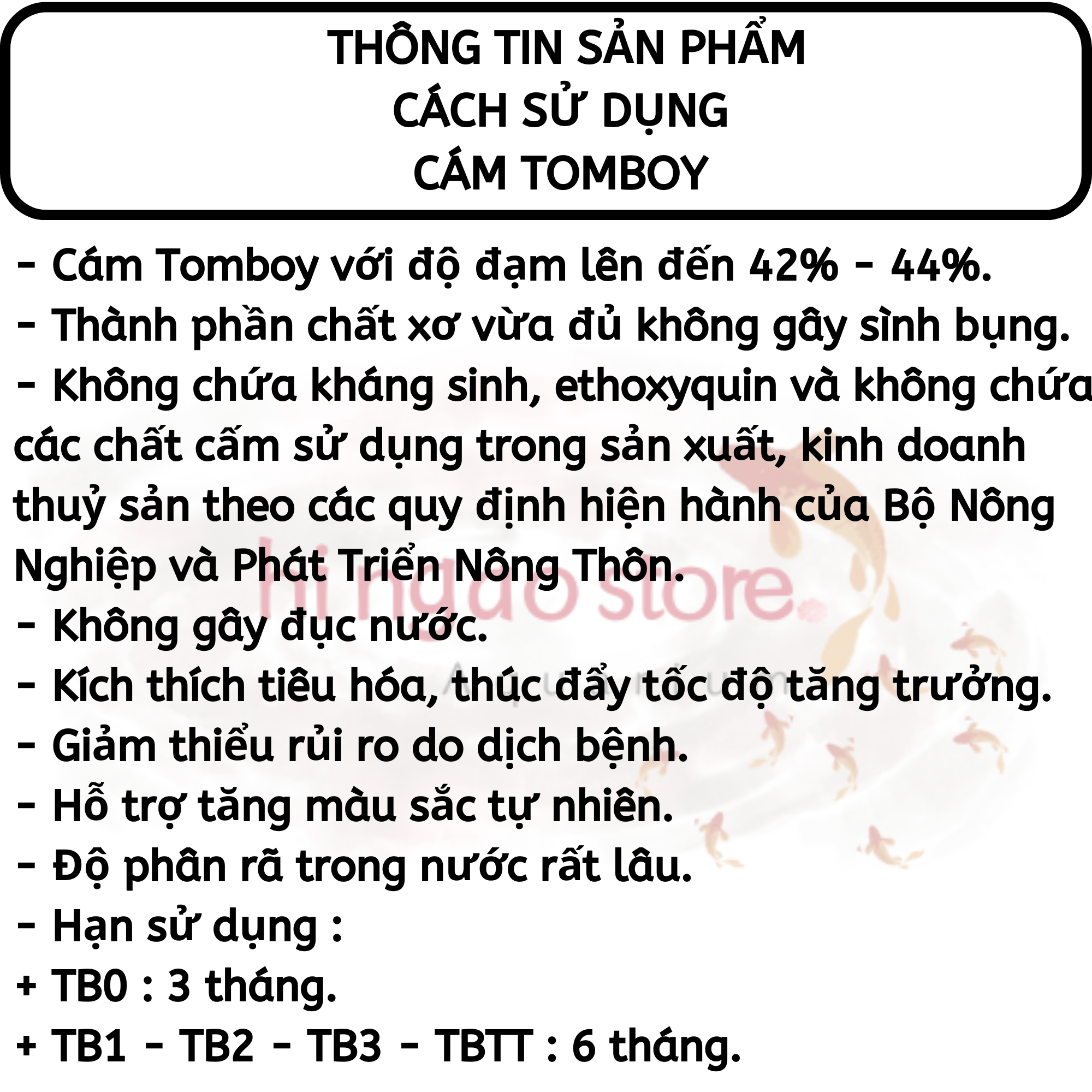 Bộ 4 Hủ 10G Cám tomboy TB 0, TB 1, TB 2, TB 3, TB TT - Thức ăn hỗn hợp biến cá bột, tép bột,ốc bột thành cá bự, tép bự, ốc bự | Hingaostore.