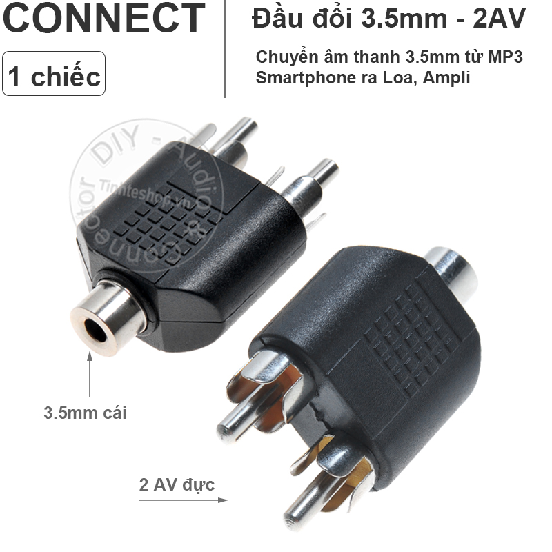 3.5mm female to 2 RCA female adapter