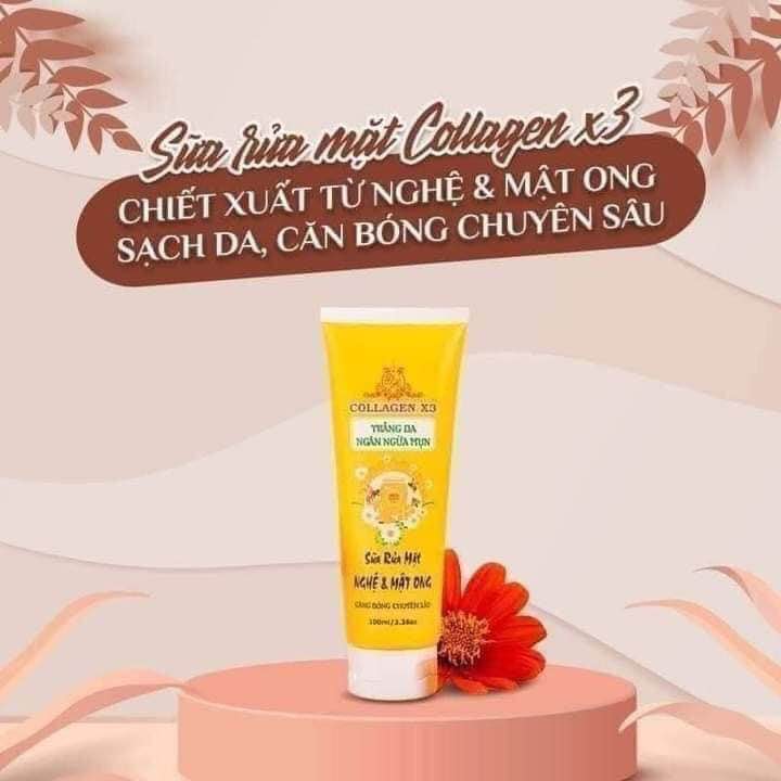 Sữa rửa mặt Nghệ và Mật ong collagen x3