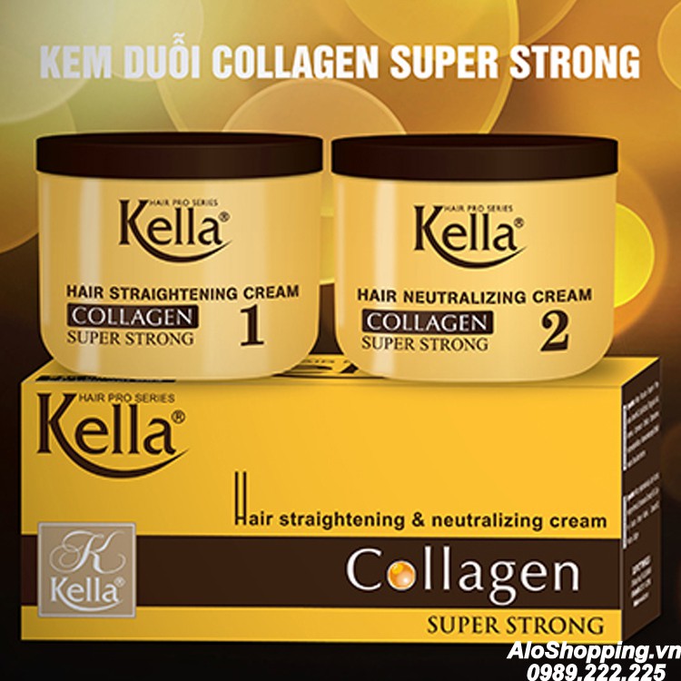 CẶP  KEM DUỖI ÉP TÓC KELLA COLLAGEN SUPER STRONG
