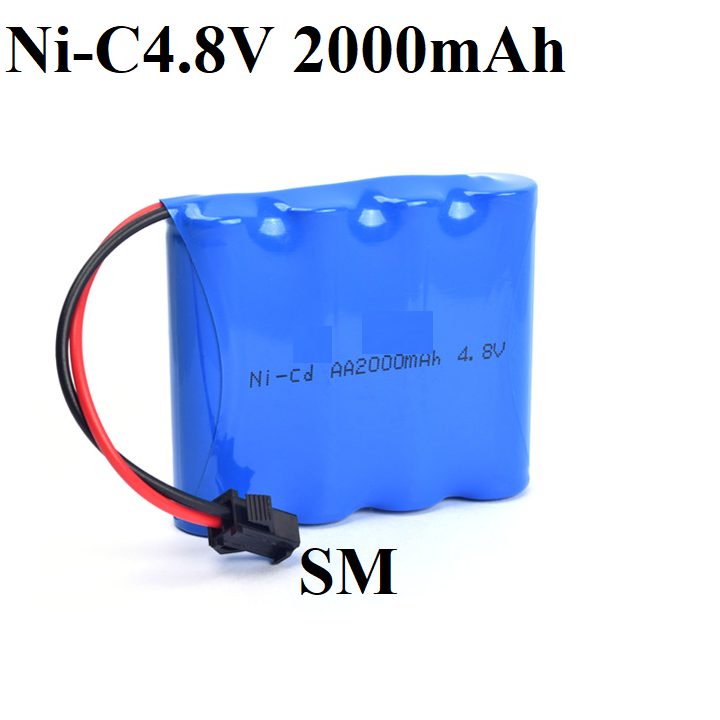 Pin sạc Ni-cd 4.8v 2000mAh đầu nối SM-2P dùng cho xe ô tô điều khiển từ xa