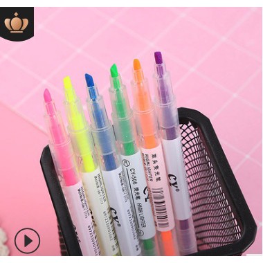 Combo 6 Bút Nhớ Dòng, Bút Highlight 2 Đầu