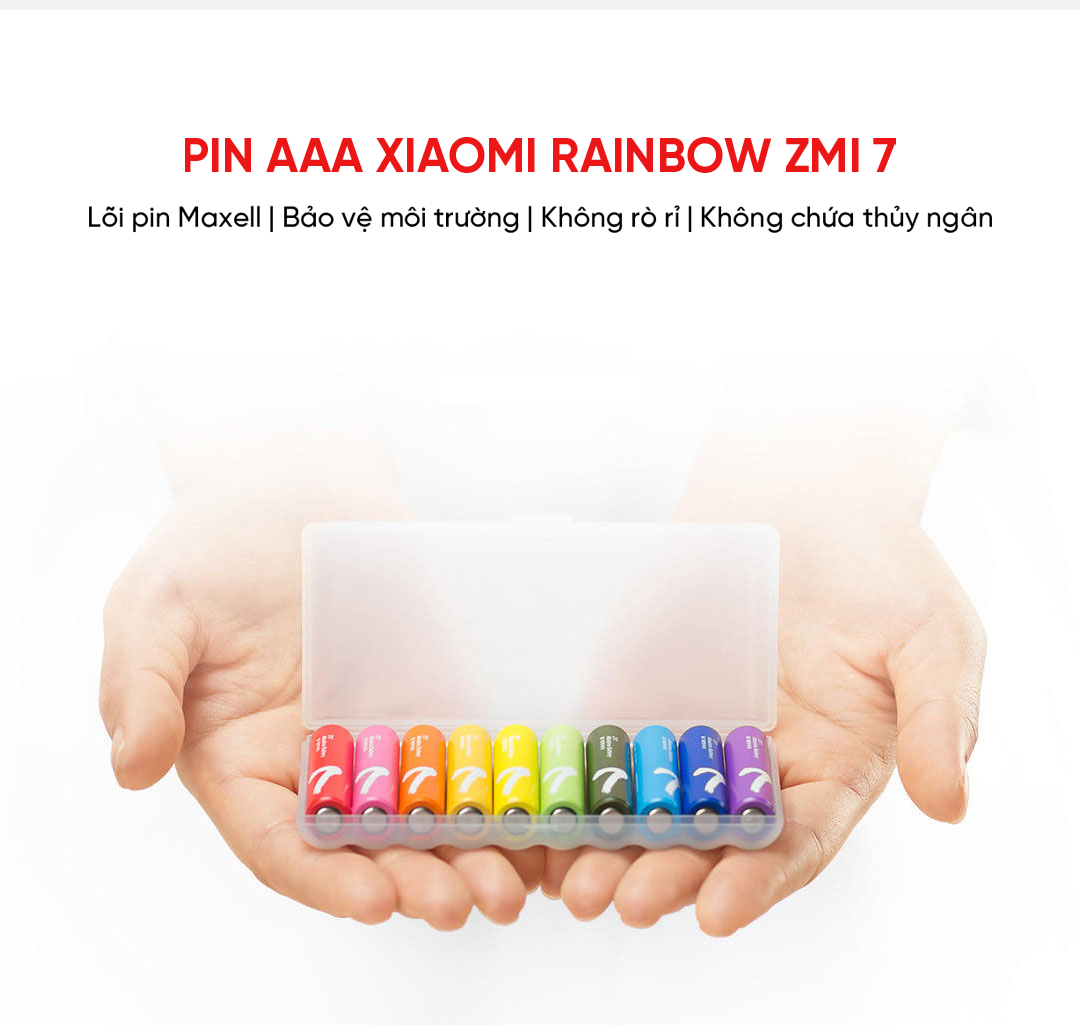 Pin tiểu số 7 rainbow AA chống chảy axit