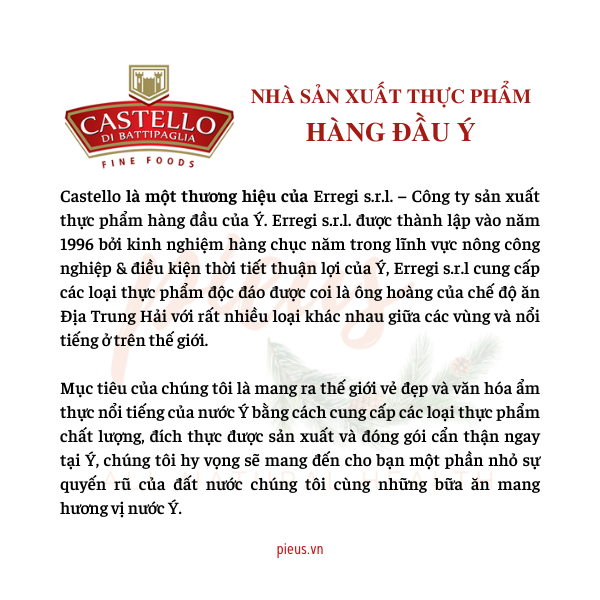 Sốt mì ý cà chua húng quế | Basil Sauce Castello 350g - Sốt pasta nguyên liệu nấu ăn nhập khẩu Ý tiện lợi, hương vị thơm ngon