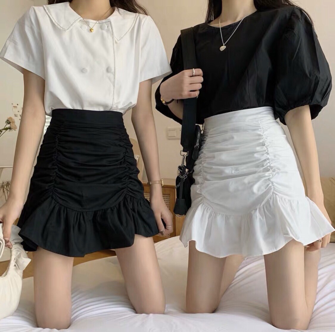 Chân Váy Đuôi Cá Nhún Bèo Siêu Xinh
