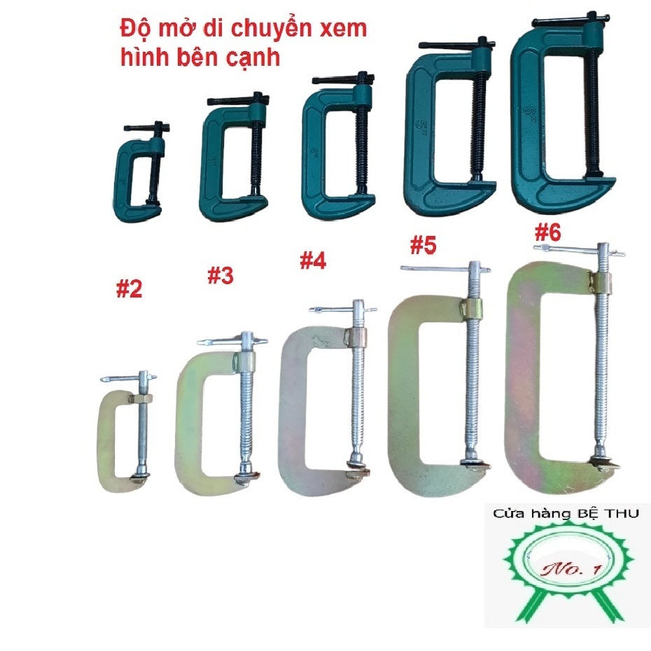VAM , CẢO CHỮ C KẸP GỖ ( ĐỦ SỐ 2 - 6)