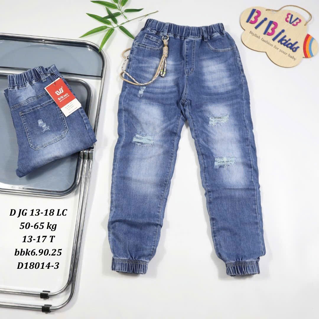 35-50kg-QUần jean Jogger bé trai hiệu BibiKids