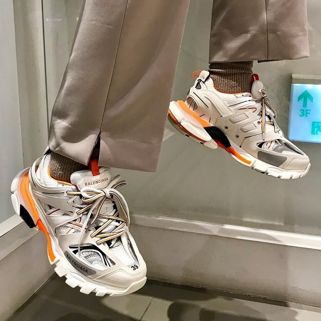 Giày Sneaker Track 3.0 màu trắng cam ( Full box + đầy đủ phụ kiện)