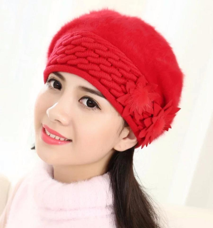[HCM]Nón len beret lông thỏ mũ bere nữ cao cấp