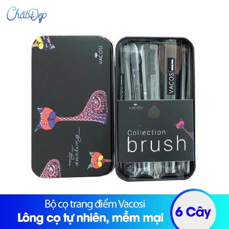 Bộ cọ trang điểm 6 cây Vacosi My Darling - Đen
