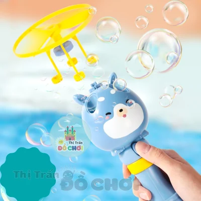 [HCM]Đồ chơi chong chóng phun bong bóng xà phòng cầm tay kèm nước thổi bong bóng cho bé có thể bay trên không trung