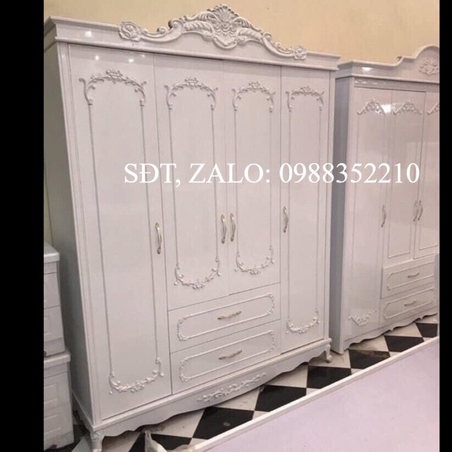 Tủ quần áo tân cổ điển 4 buồng