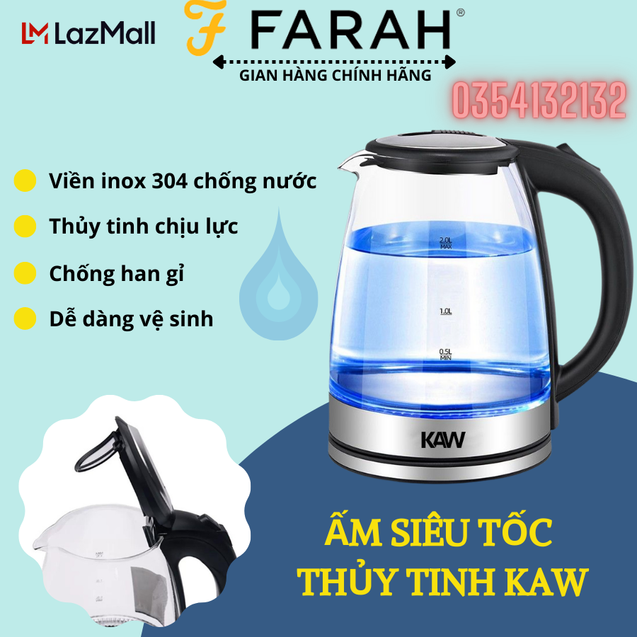 Bình đun nước siêu tốc Lock&Lock EJK418SLV (1.8 lít) - Bảo hành 12 tháng