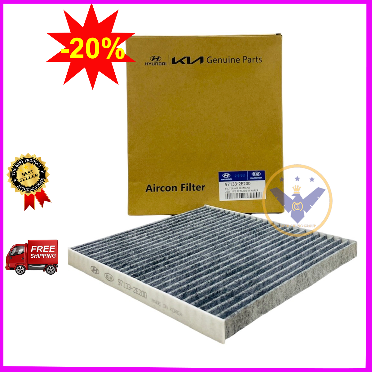 Lọc gió điều hòa than hoạt tính Kia Carens, Forte, Rio, Sportage, Soluto, Accent