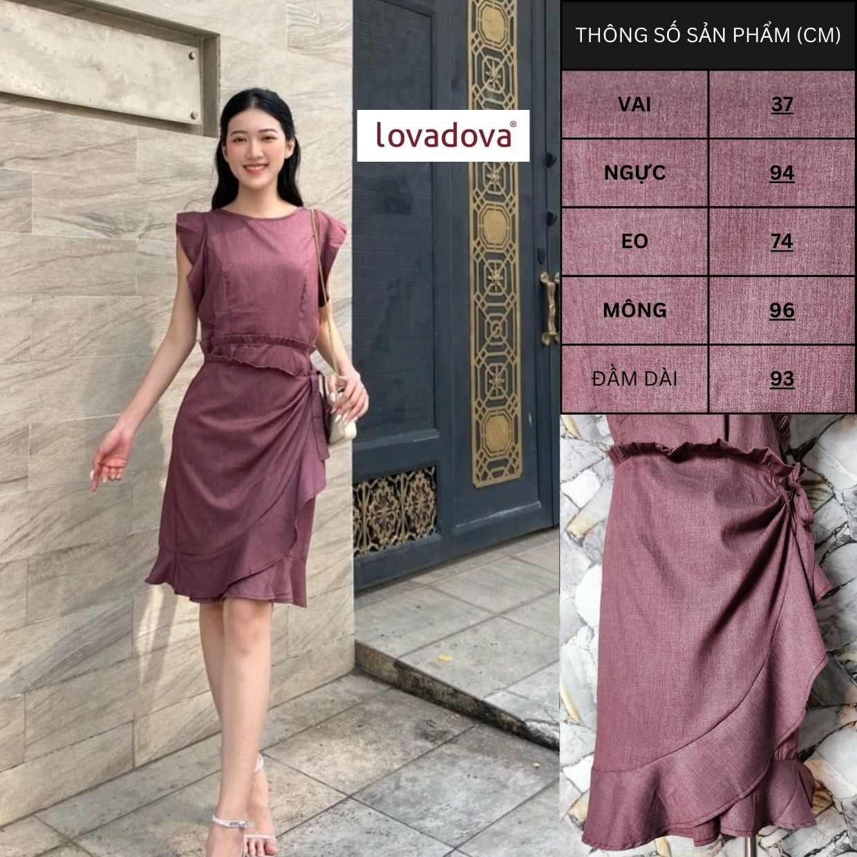 Đầm kiểu nữ màu ruốc - Lovadova 22D08C004