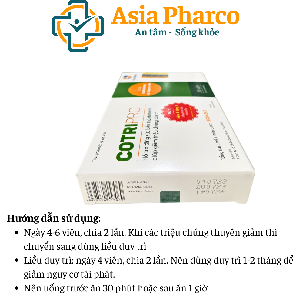 [HCM]Cotripro - Viên Uống Hỗ Trợ giảm Bệnh Trĩ