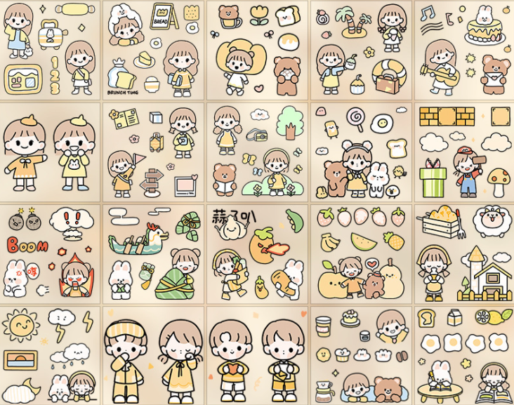 1 miếng dán sticker dễ thương nhiều họa tiết dùng để trang