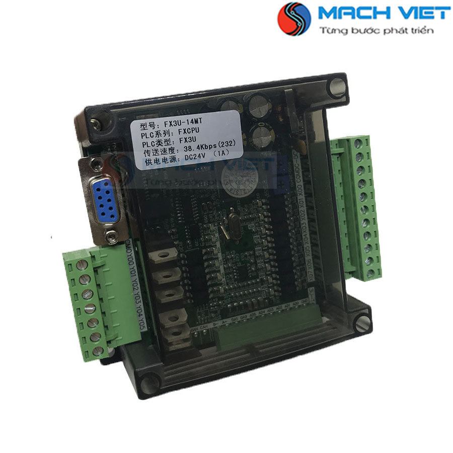 Board lập trình PLC FX3U 14MT 6AD 2DA có Pin, RS485