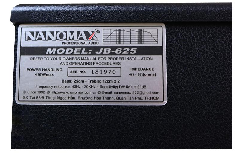 Loa Karaoke Nanomax JB-625
