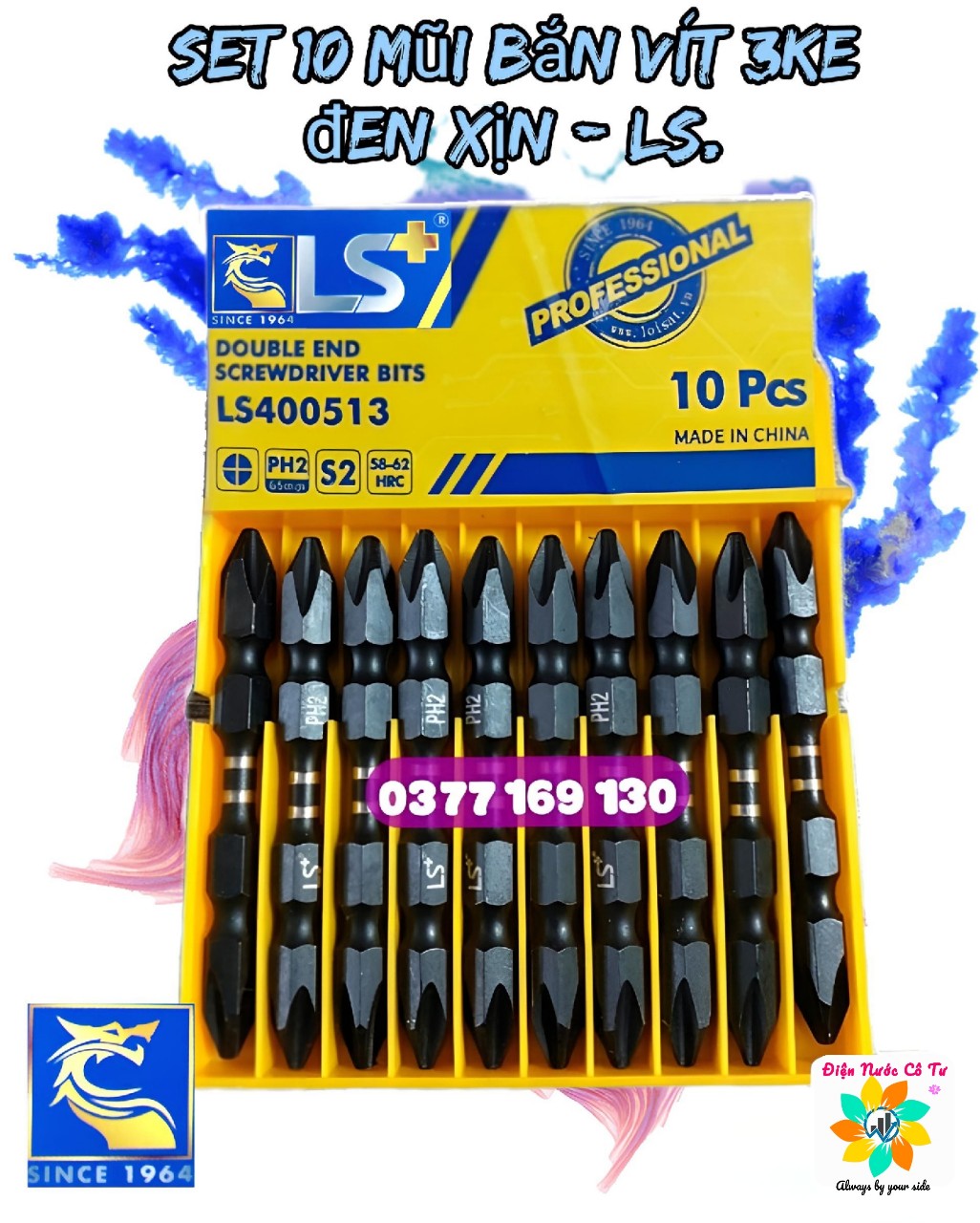 Bộ 6 mũi khoan Gỗ đuôi cá từ 10ly - 25ly LS+