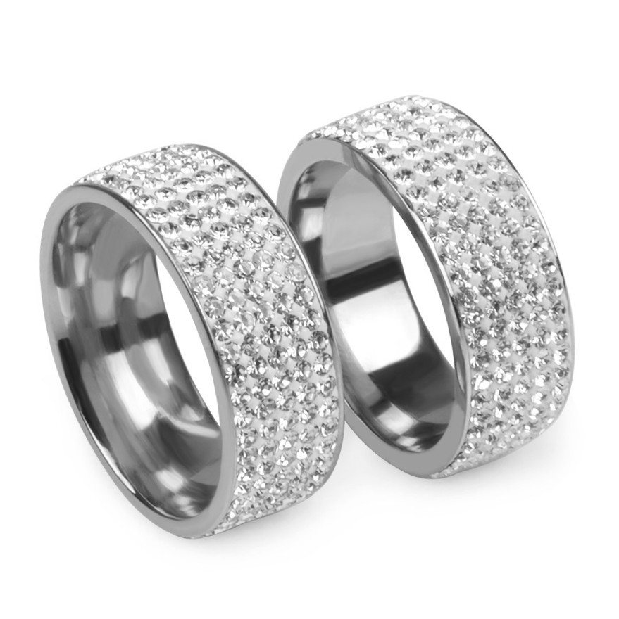 Nhẫn Nam  Hợp Kim Titan  Siêu Cá Tính Đính Đá Sáng Chói Lóa  RBFULLZIRCON