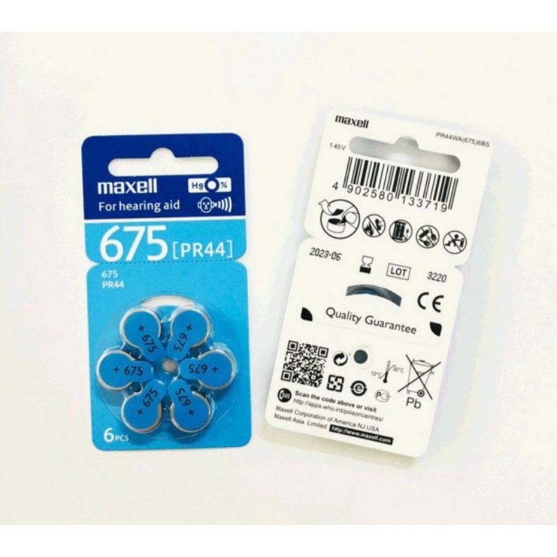 Pin máy trợ thính Sony 675 PR44 vỉ 6 viên