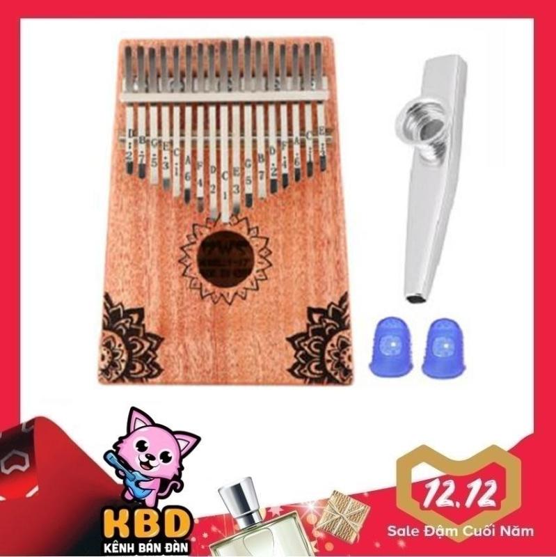 Đàn Kalimba 17 Phím Mahoga BWS-17 (Solid Mbira Thumb Finger Piano 17 Keys - Kèm túi, hướng dẫn, búa lên dây, dán nốt, Kèn Kazoo, bọc ngón tay - Cho trẻ cảm thụ Âm Nhạc và người mới chơi Nhạc Cụ)