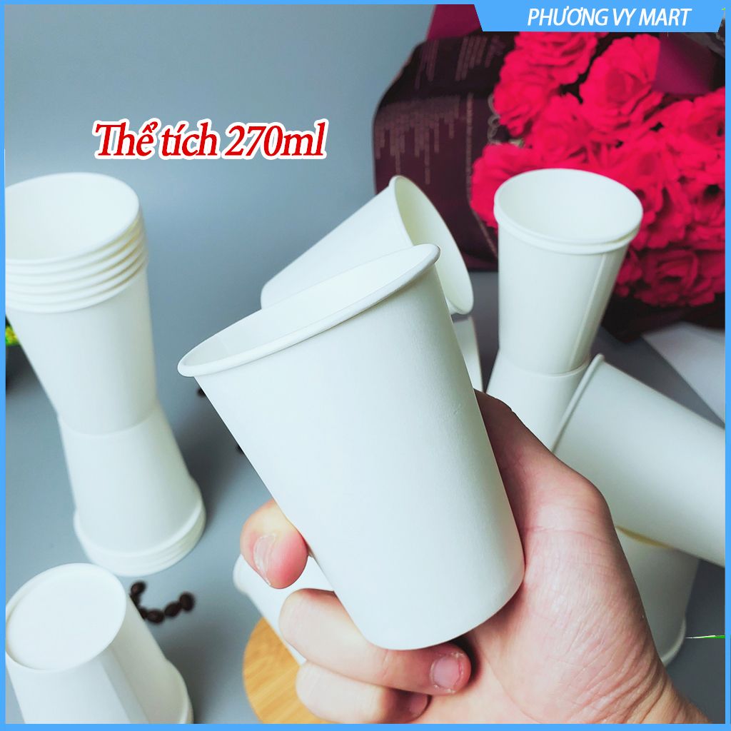 Set 50 chiếc cốc giấy 270ml ~ 9oz hàng cao cấp