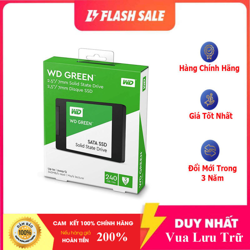 Bảng giá [Shop Mới] Ổ Cứng SSD WD Green 240GB 3D NAND - WDS240G2G0A - 100% Hàng Chính Hãng Phong Vũ