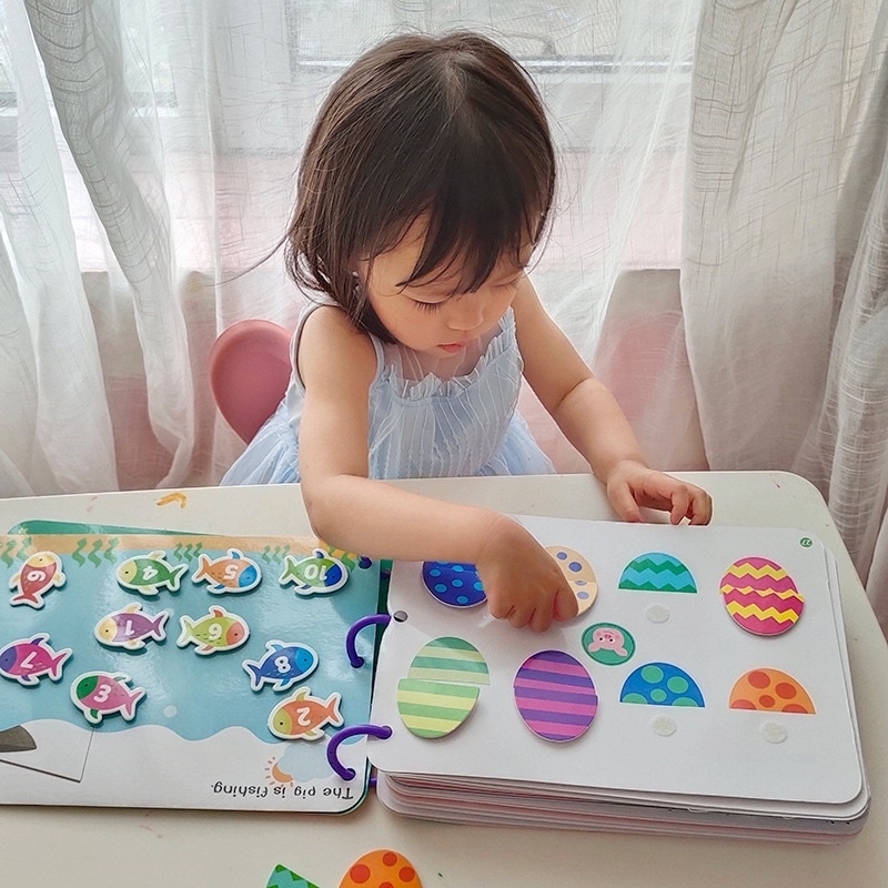 ✤  Học liệu bóc dán montessori giáo dục sớm thông minh cho bé bảng bận rộn quiet book busy board cho bé 2-6 tuổi