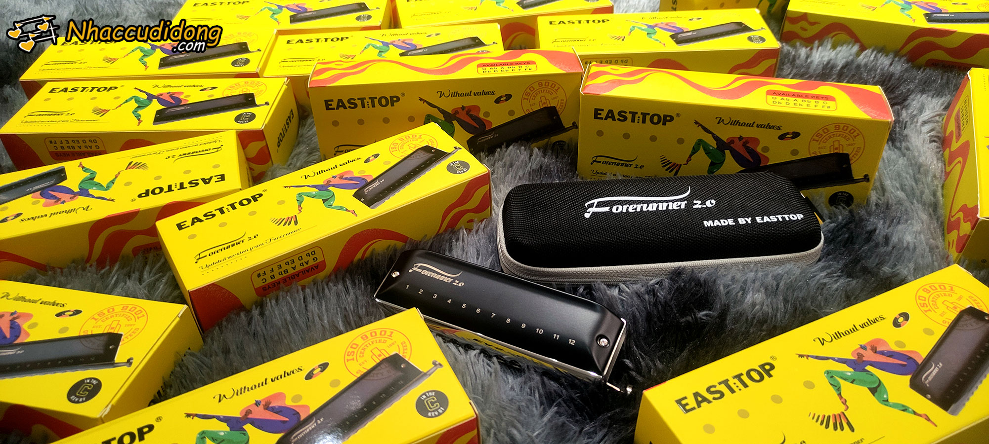 Easttop Forerunner 2.0 NEW Kèn Harmonica Chromatic Key C Không Windsaver