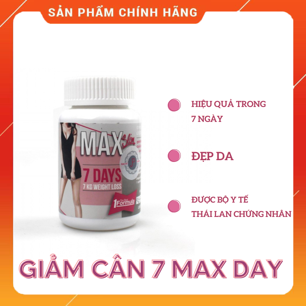 (Chỉ Bán Hàng Thái) Giảm Cân Thái Lan Slim Max 7 days, dành cho cơ đại lờn thuốc