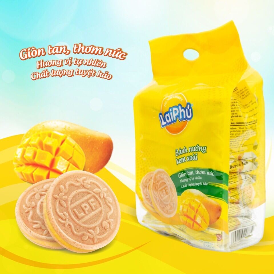 BÁNH XỐP KEM LAI PHÚ 350 GRM ( CAM/ SẦU/ MÔN) G