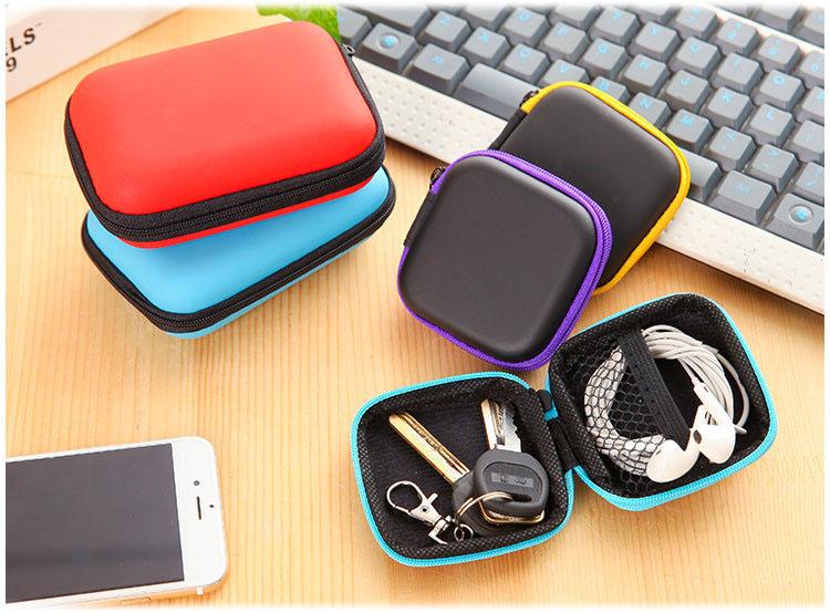 Bóp đựng hình chữ nhật tai nghe, dây cáp sạc